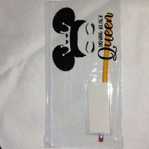 Young Black Queen poly pencil pouch with 1 pencil